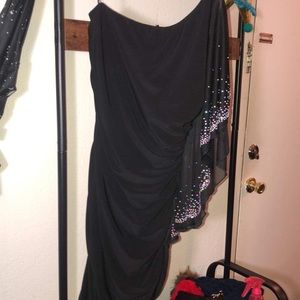 Black Sparkly Arm Dress